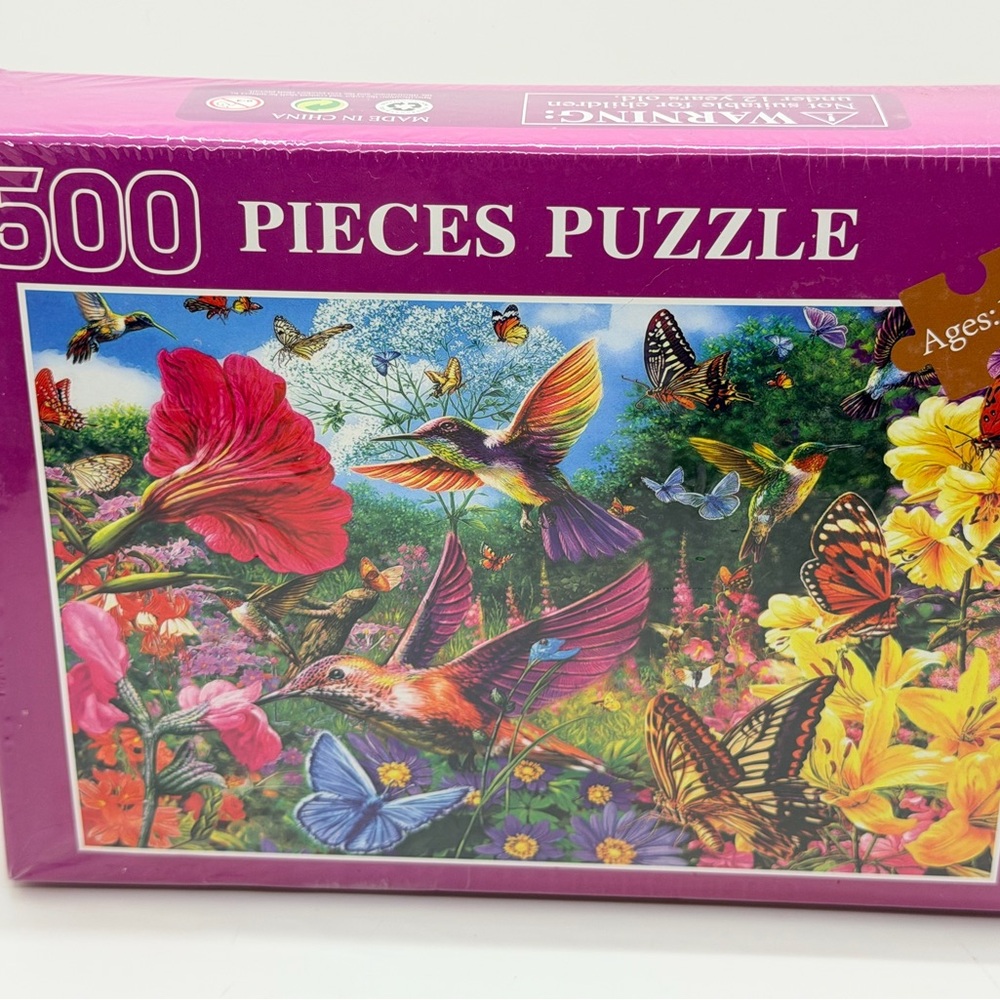 NWT Kingfisher Garden 500 Piece Colorful Nature Puzzle